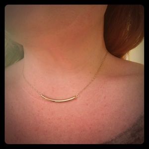 Perfectly simple 14k gold bar necklace